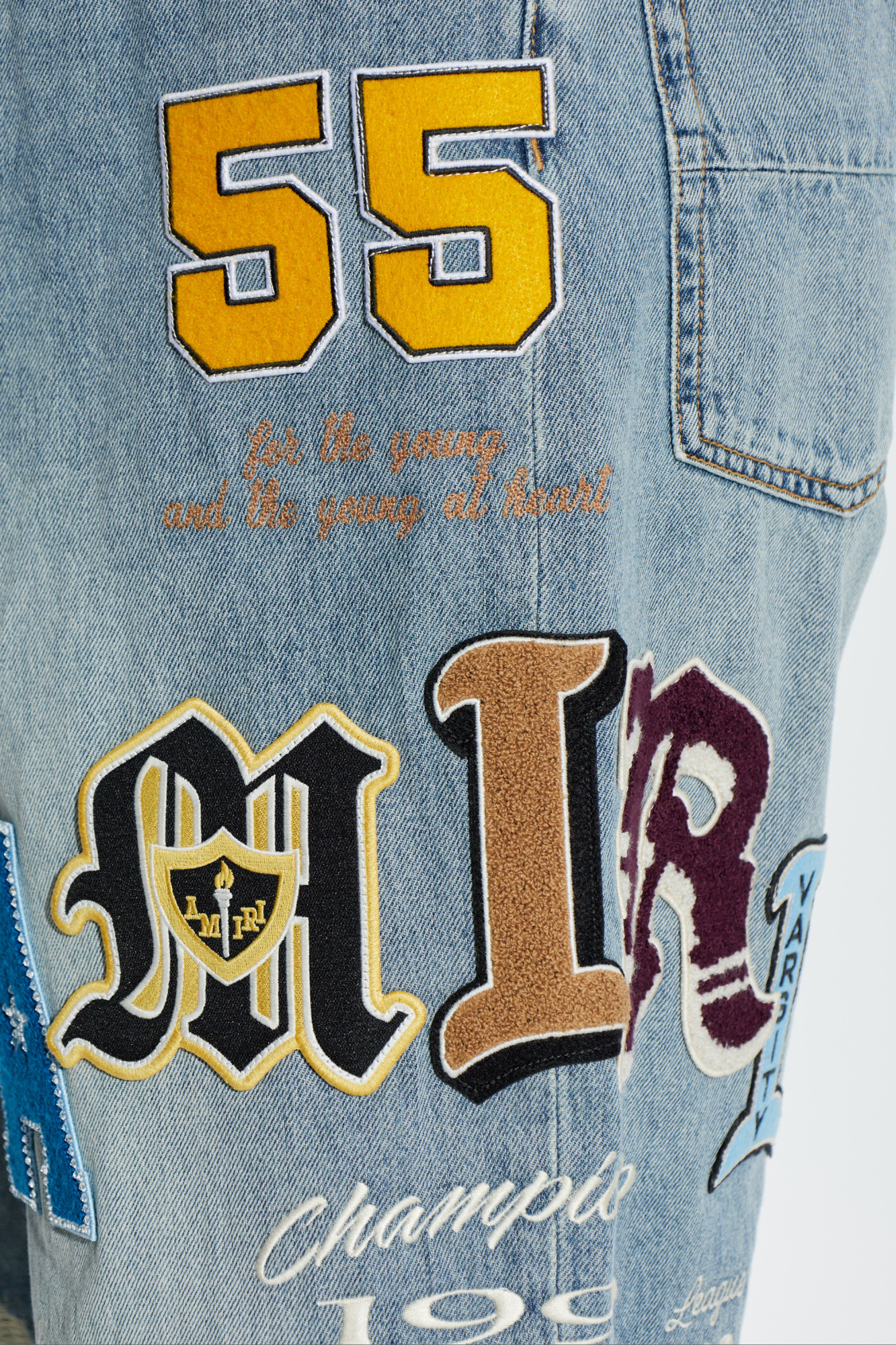 kkk　LITTLE FUNNY FACE PANTS　　ameri M Amiri Jeans with patches | Men's | Vitkac